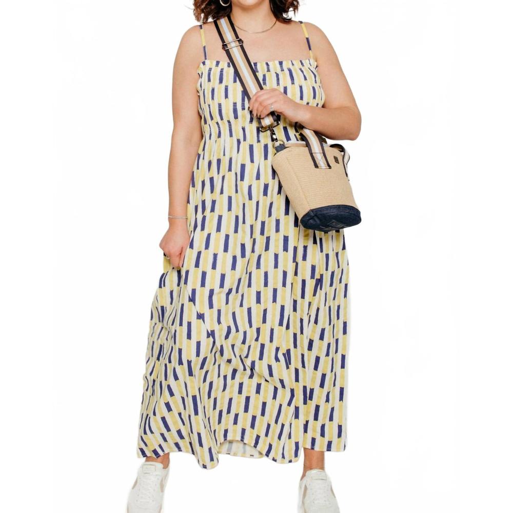 NEW BOBO CHOSES brush strokes gathered bustier dress in multi
